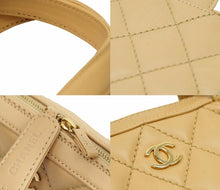 Load image into Gallery viewer, シャネル CHANEL ワイルドステッチ ココマーク トートバッグ ハンドバッグ ラムスキン ベージュ 美品 中古 38494