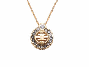 GIVENCHY ジバンシィ ヴィンテージ ネックレス ゴールド ラインストーン ロゴ ユニセックス 中古 N38519