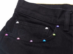 LOUIS VUITTON ルイヴィトン Fragment フラグメント ダメージ加工 デニム パンツ HDD32WDK0 ブラック FRGMT 美品 38580