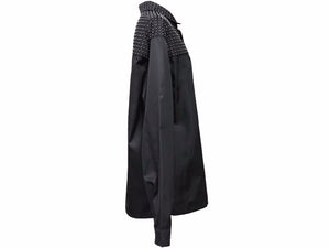 定価40万 PRADA プラダ 2022ss スタッズ Re-Nylon シャツ 長袖シャツ 14036 SC591_1WQ8_F0002_S_221 38627 ブラック 美品 38627 正規品
