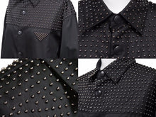 画像をギャラリービューアに読み込む, 定価40万 PRADA プラダ 2022ss スタッズ Re-Nylon シャツ 長袖シャツ 14036 SC591_1WQ8_F0002_S_221 38627 ブラック 美品 38627 正規品