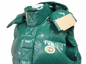 GUCCI グッチ ダウンジャケット ダウンパデッド ナイロン ベスト グリーン 緑 2022ss 44 インターロッキングG パッチ 美品 38636 正規品