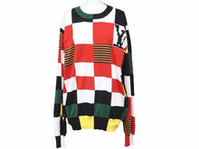 Load image into Gallery viewer, LouisVuitton ルイヴィトン ダミエ インタルシアプルオーバー ニット 薄手 コットン マルチカラー 22SS HMN73W メンズ 38637