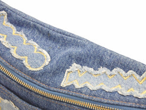 CHANEL シャネル デニムチェーンウエストバッグ ココチャーム インディゴ デニムパッチ ゴールド金具 28番台 良好 N38697