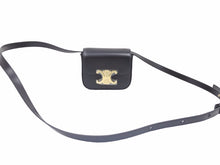 Load image into Gallery viewer, CELINE セリーヌ ミニトリオンフ トリオンフ ショルダーバッグ ブラック カーフレザー 10I513DPV.38NO 未使用品 38699