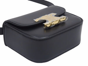 CELINE セリーヌ ミニトリオンフ トリオンフ ショルダーバッグ ブラック カーフレザー 10I513DPV.38NO 未使用品 38699