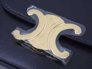 CELINE セリーヌ ミニトリオンフ トリオンフ ショルダーバッグ ブラック カーフレザー 10I513DPV.38NO 未使用品 38699