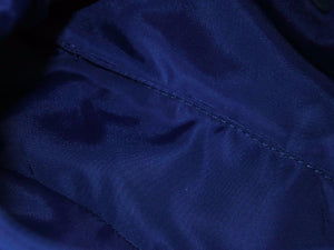 PRADA プラダ ホーボー ヴィンテージ ハンドバッグ ミニ ナイロン 三角ロゴ ブルー シルバー レディース 美品 中古 38703