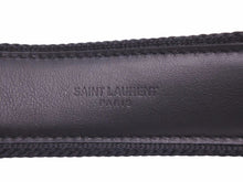 画像をギャラリービューアに読み込む, Saint Laurent Paris サンローランパリ タッセルベルト ブラック レザー ロゴ入りチャーム コットン レディース 美品 38743