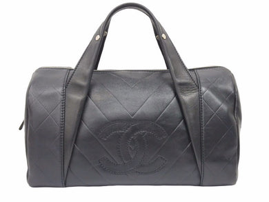 CHANEL シャネル ボストンバック 10 番台 ハンドバック ラムレザー ブラック ココマーク レディース 美品 38787