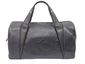 CHANEL シャネル ボストンバック 10 番台 ハンドバック ラムレザー ブラック ココマーク レディース 美品 38787