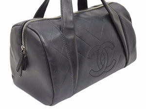CHANEL シャネル ボストンバック 10 番台 ハンドバック ラムレザー ブラック ココマーク レディース 美品 38787