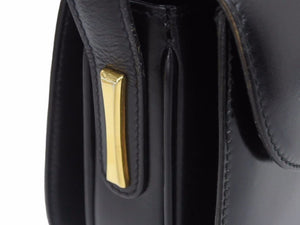 GUCCI グッチ ヴィンテージ 2wayバッグ ハンドバッグ ワンショルダー ブラック カーフスキン ゴールド金具 中古 N38832