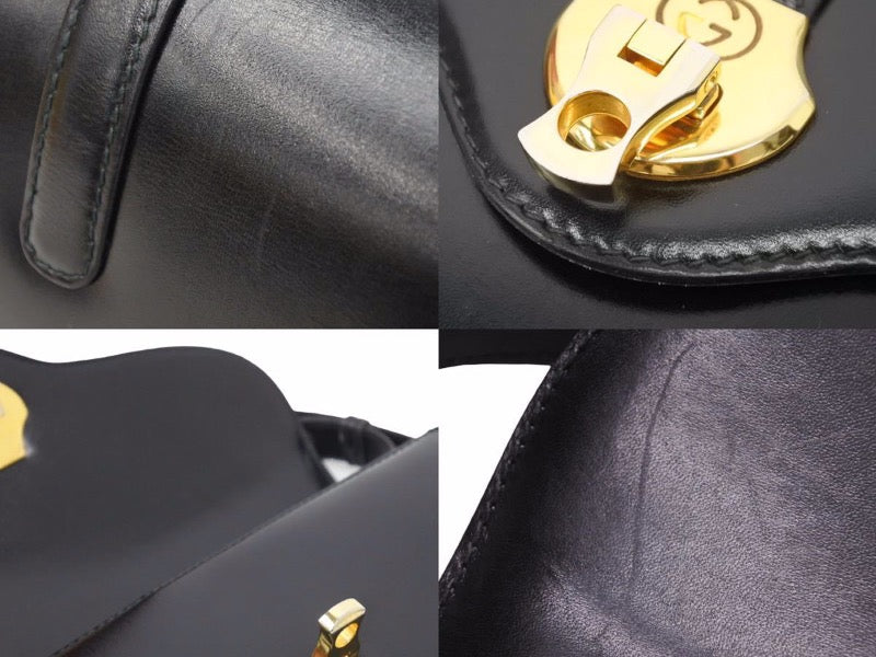 ハンドバッグ 黒 ゴールド金具 古着 一点もの ヴィンテージ - バッグ ハンドバッグ 黒 ゴールド金具 古着 一点もの ヴィンテージ - バッグ