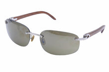 Load image into Gallery viewer, Cartier カルティエ メガネ 眼鏡 ウッドテンプル サングラス ヴィンテージ アイウェア 度無し 140b □18 135 美品 中古 38834