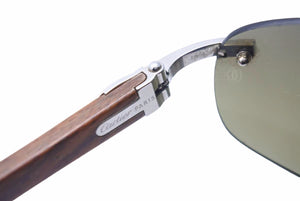 Cartier カルティエ メガネ 眼鏡 ウッドテンプル サングラス ヴィンテージ アイウェア 度無し 140b □18 135 美品 中古 38834