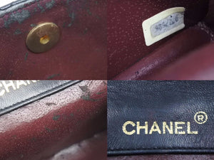 CHANEL シャネル シングル ハーフフラップ ショルダーバッグ ラムスキン 0番代 マトラッセ ゴールド金具 ブラック 中古 38866