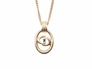 Christian Dior クリスチャンディオール ネックレス チェーン CDロゴ ゴールド ヴィンテージ ユニセックス 中古 38908
