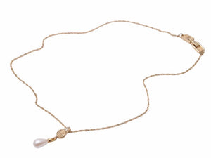 GIVENCHY ジバンシー ネックレス パール ラインストーン ゴールド チェーン 4.8g ユニセックス 中古 38897