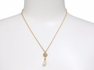 GIVENCHY ジバンシー ネックレス パール ラインストーン ゴールド チェーン 4.8g ユニセックス 中古 38897