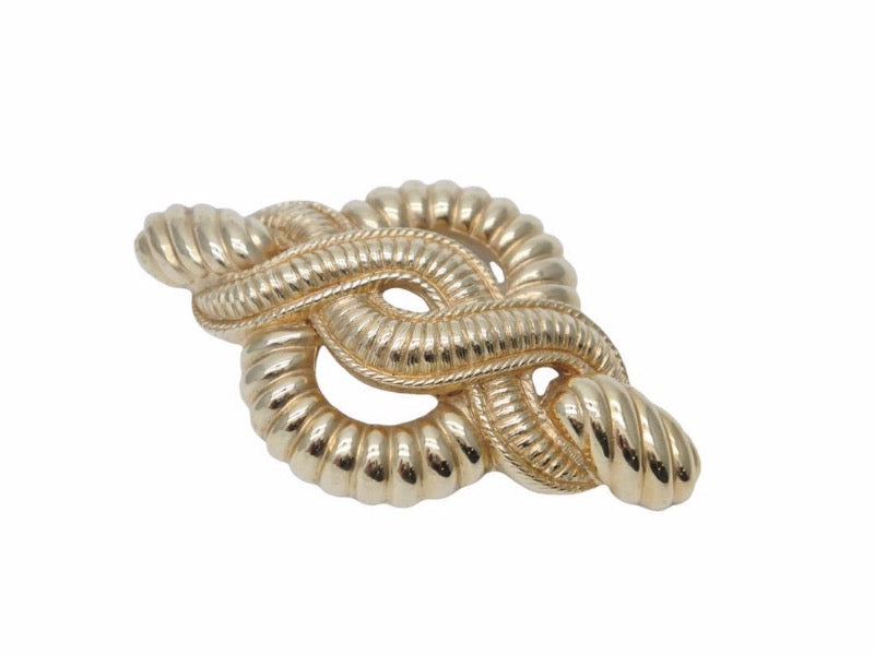 Christian Dior クリスチャンディオール ブローチ 結び目 ロープモチーフ アクセサリー ゴールド 美品 38903