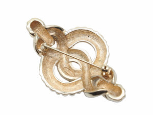 Christian Dior クリスチャンディオール ブローチ 結び目 ロープモチーフ アクセサリー ゴールド 美品 38903