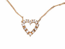 Load image into Gallery viewer, Christian Dior クリスチャンディオール ネックレス ハート ゴールド ラインストーン レディース 美品 N38922