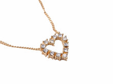 Load image into Gallery viewer, Christian Dior クリスチャンディオール ネックレス ハート ゴールド ラインストーン レディース 美品 N38922