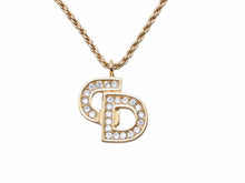 Load image into Gallery viewer, Christian Dior クリスチャンディオール ネックレス CDロゴ ラインストーン ヴィンテージ ユニセックス 中古 38930