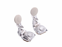 Load image into Gallery viewer, GIVENCHY ジバンシー イヤリング ライン カラーストーン メタル パープル シルバー アクセサリー 美品 38945