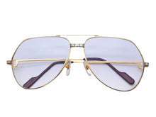 Load image into Gallery viewer, Cartier カルティエ 140 サントス ツーブリッジ ティアドロップ メガネ アイウェア ゴールド 62□14 美品 中古 38967