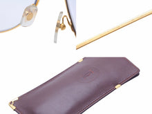 Load image into Gallery viewer, Cartier カルティエ 140 サントス ツーブリッジ ティアドロップ メガネ アイウェア ゴールド 62□14 美品 中古 38967