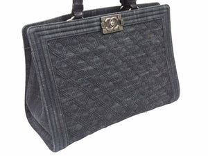 CHANEL シャネル ボーイシャネル デニム トートバッグ ハンドバッグ ヴィンテージ レディース 美品 39131 正規品