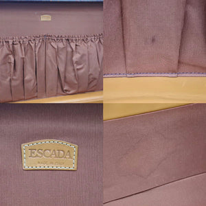 ESCADA エスカーダ トランクケース 衣装ケース ベージュ バーガンディ ヴィンテージ 総柄 65cm インテリア 良好 39133