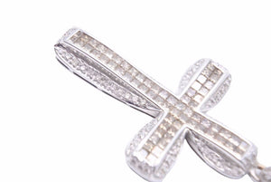 K18 ネックレス ゴールド 11.8g クロス 特大6cm アバランチ ペンダント ダイヤモンド 4.1ct 金 メンズ 美品 中古 39182