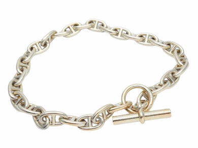HERMES エルメス シェーヌダンクルGM ヴェルメイユ 29コマ ネックレス 152.5g 筆記体 シルバー925 ゴールド ユニセックス 美品 N39190