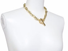 Load image into Gallery viewer, HERMES エルメス シェーヌダンクルGM ヴェルメイユ 29コマ ネックレス 152.5g 筆記体 シルバー925 ゴールド ユニセックス 美品 N39190