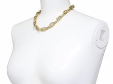 Load image into Gallery viewer, HERMES エルメス シェーヌダンクルGM ヴェルメイユ 29コマ ネックレス 152.5g 筆記体 シルバー925 ゴールド ユニセックス 美品 N39190