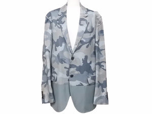 VALENTINO ヴァレンチノ カモ 迷彩 ジャケット サイズ 46 グレー ブルー 中古 39250