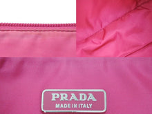画像をギャラリービューアに読み込む, PRADA プラダ ハンドバッグ ポーチ ピンク ナイロン シルバー金具 レディース 美品 中古 39317