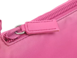 PRADA プラダ ハンドバッグ ポーチ ピンク ナイロン シルバー金具 レディース 美品 中古 39317