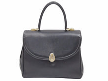 Load image into Gallery viewer, GUCCI オールドグッチ ハンドバッグ GG柄 26‐000‐0012 ブラック ゴールド レザー ヴィンテージ レディース 中古 39374