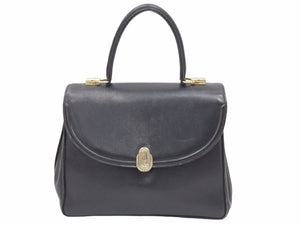 GUCCI オールドグッチ ハンドバッグ GG柄 26‐000‐0012 ブラック ゴールド レザー ヴィンテージ レディース 中古 39374