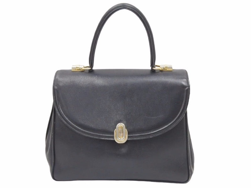 GUCCI オールドグッチ ハンドバッグ GG柄 26‐000‐0012 ブラック ゴールド レザー ヴィンテージ レディース 中古 39374
