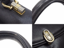 Load image into Gallery viewer, GUCCI オールドグッチ ハンドバッグ GG柄 26‐000‐0012 ブラック ゴールド レザー ヴィンテージ レディース 中古 39374