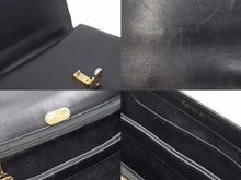 Load image into Gallery viewer, GUCCI オールドグッチ ハンドバッグ GG柄 26‐000‐0012 ブラック ゴールド レザー ヴィンテージ レディース 中古 39374