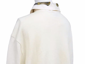 エルメス スカーフ柄 ポロシャツ ドッキング ヨーロピアン 切り替え 長袖 シルク トップス レディース 中古 39418
