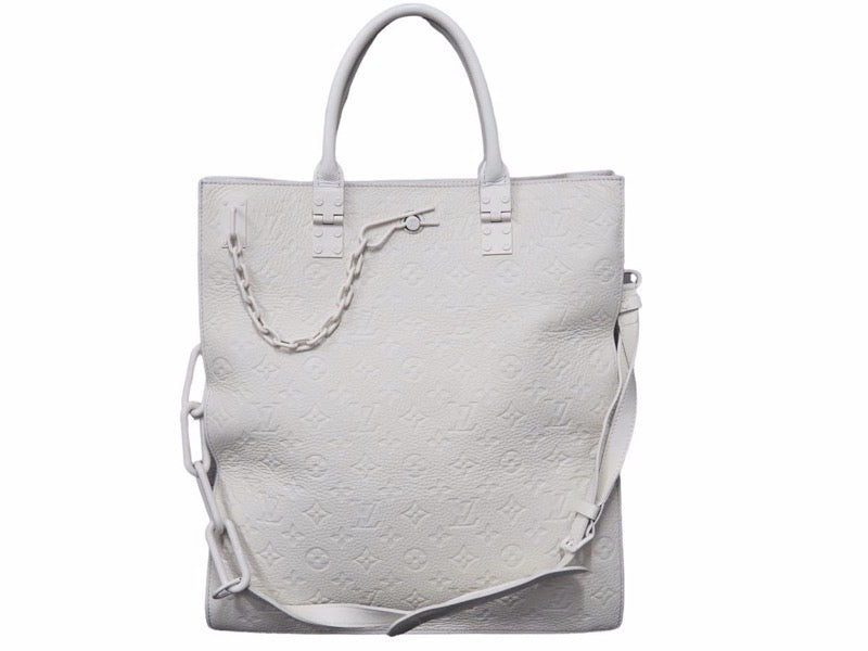 LOUIS VUITTON ルイヴィトン トートバッグ サックプラ トリヨンモノグラム レザー ホワイト ユニセックス 中古 N39474