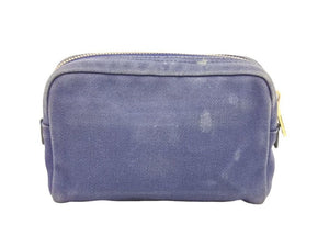 PRADA プラダ ポーチ キャンパス ミニポーチ ゴールド金具 ブルー ストライプ 中古 39484