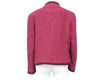 Load image into Gallery viewer, CHANEL シャネル ツイードジャケット ピンク ワインレッド ココマーク P18110V10358 レディース サイズ44 中古 N39575